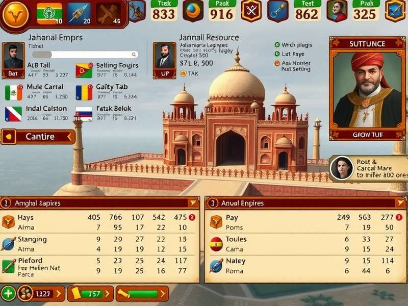 Jahangir S Legacy gameplay screenshot showing Mughal empire building